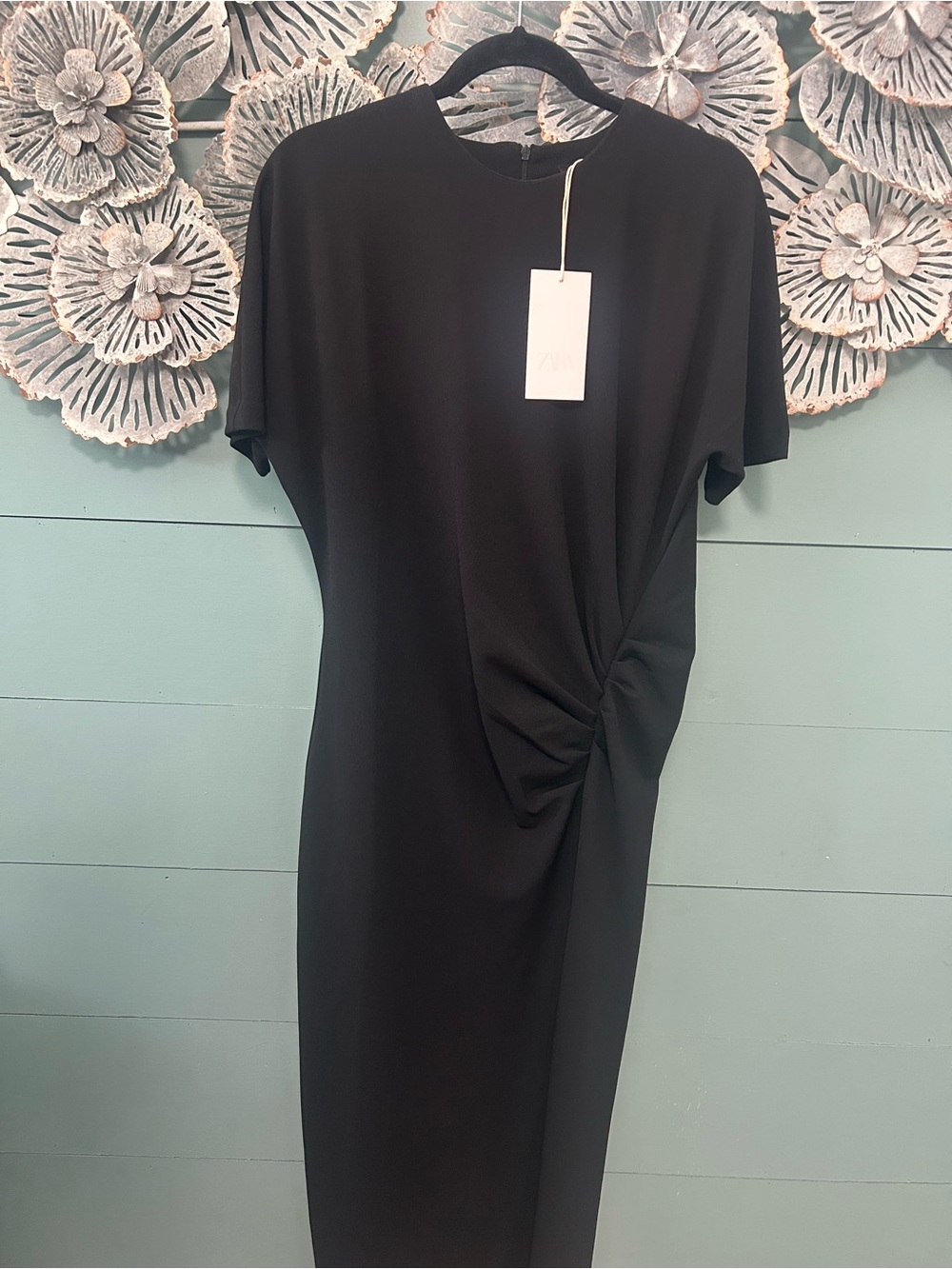 Zara Black Mini Dress with Side Twist